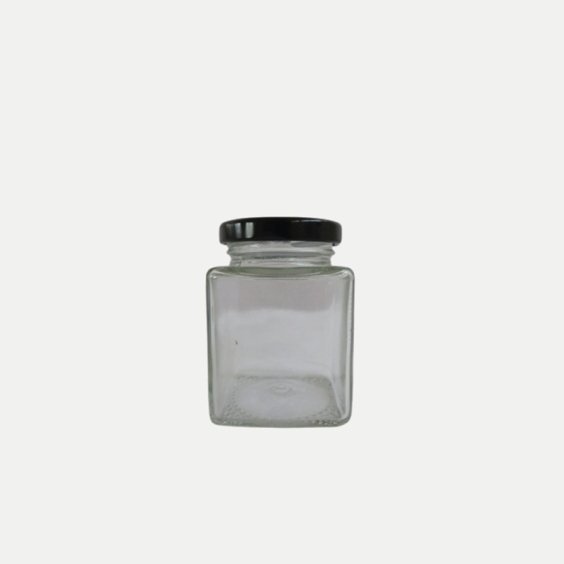 Bocal en verre carré 100 ml